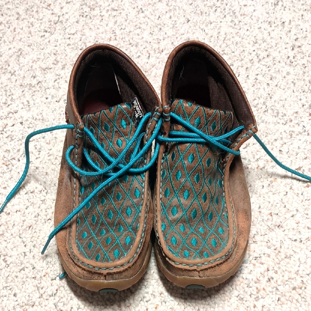 Twisted X Teal Moccasin Shoes